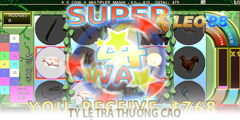 tỷ lệ trả thưởng vô cùng hấp dẫn